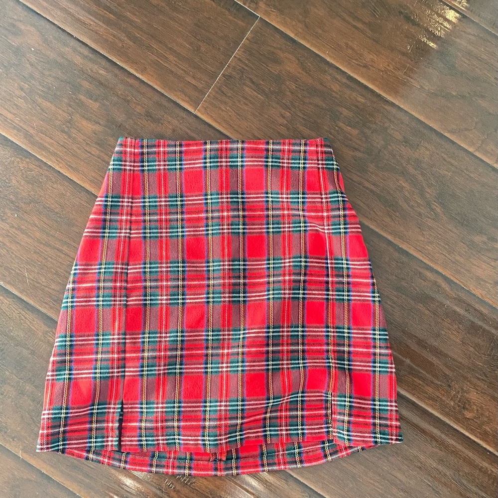 Brandy Melville Red Pencil Mini Skirt with Slit